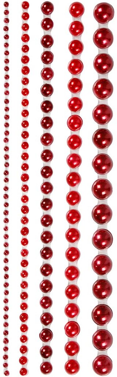 Halve parels, afm 2-8 mm, rood, 140div [HOB-28319]